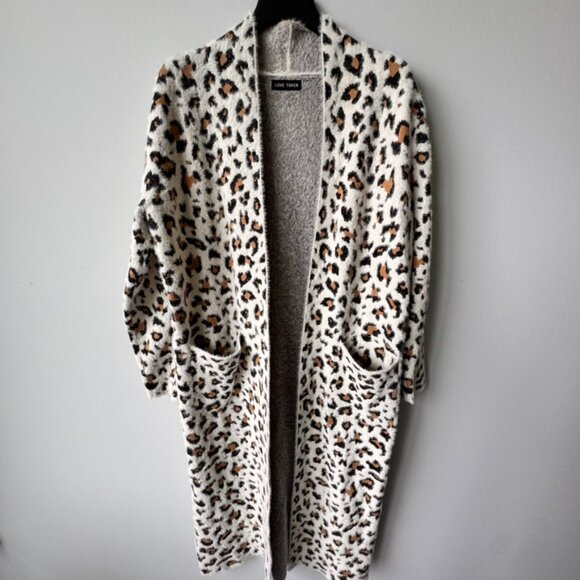 Love Token Sweaters - NWT Love Token Long Line Leopard Print Cardigan